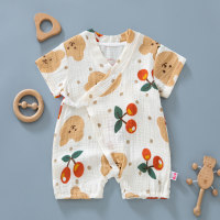 Infant and toddler one-piece romper for boys and girls newborn baby going out crawling clothes pajamas thin summer  Multicolor