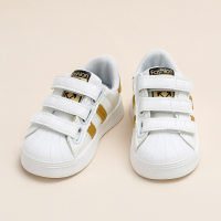 Sneakers con velcro a blocchi di colore per bambino  Color oro