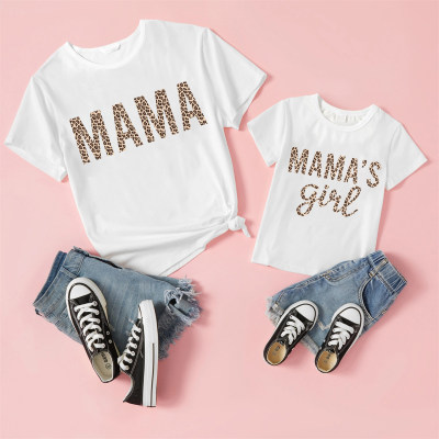 Camisetas combinando com estampa de letras doces para mamãe e eu