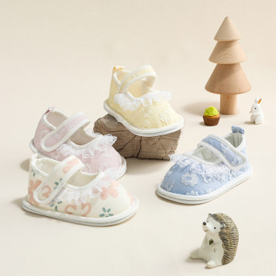 Baby Girl Lace Spliced Velcro Shoes
