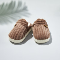 Toddler Solid Color Slippers Baotou Cotton Mop  Coffee