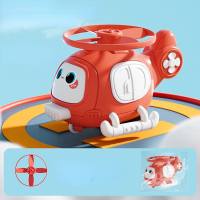 Aircraft bamboo dragonfly outdoor flying saucer catapult frisbee children girl boy airplane toy  Red