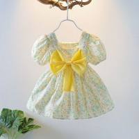 Nuevo vestido de verano para bebé para niñas.  Verde