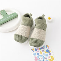 Zapatillas deportivas sin cordones con diseño de bloques de colores para niños pequeños  Verde