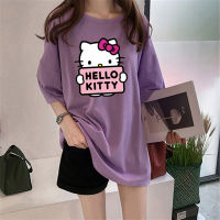 Camisetas con gráfico de Hello Kitty para niñas adolescentes  Púrpura