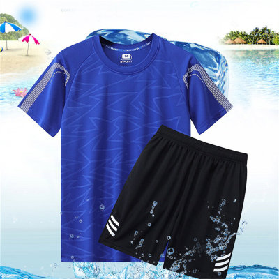 Meninos roupas de secagem rápida casual futebol correndo roupas de treinamento shorts de manga curta primavera e verão