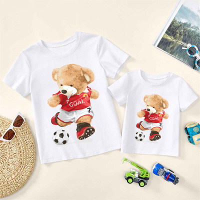 T-shirts assortis à motif d'ours doux pour papa et moi