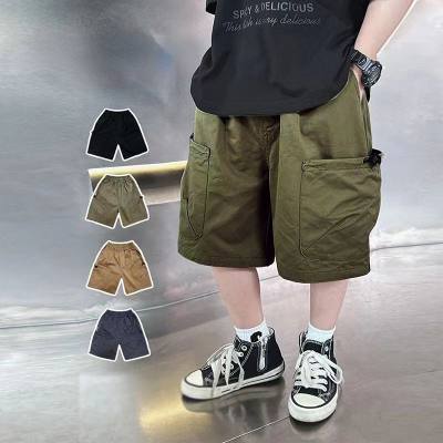 Boys summer shorts 2024 new Japanese children's clothing children's summer thin workwear medium and large children's style five-point pants