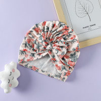 Copricapo Bowknot con stampa floreale in puro cotone per bambini  Anguria rossa