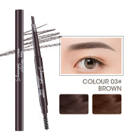 Three dimensional multi effect eyebrow pencil, double headed triangle, beginner eyebrow pencil, not easy to smudge makeup pen  Brown