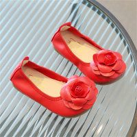 Zapatos de baile de mariposa de suela blanda para niños, zapatos de rollo de huevo de suela blanda, zapatos casuales  rojo