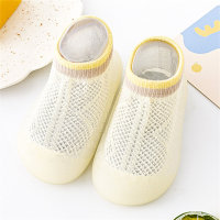 Calcetines antideslizantes de color sólido para niños pequeños  Amarillo