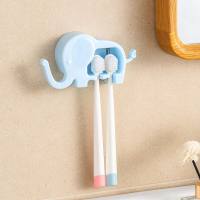 Support de rangement pour porte-brosse à dents éléphant, dessin animé sans poinçon  Multicolore