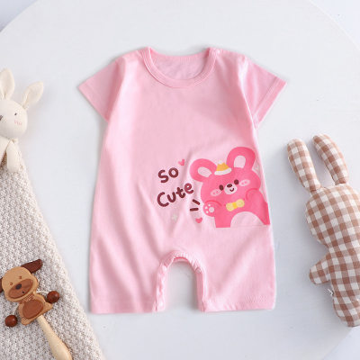 2022 Infant and toddler crawling clothes pure cotton summer new Korean style thin male baby female short-sleeved children's onesie