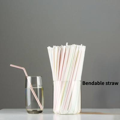 Disposable individually packaged straws for pregnant women, paper straws for babies and children, independent elbow plastic straws (50 pieces)