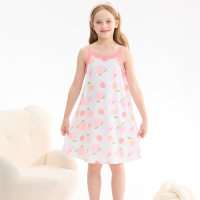 فستان بحمالات للأطفال فستان نوم صيفي رقيق للفتيات  متعدد الألوان