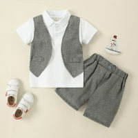 Toddler Boy Color-block Polo Shirts & Shorts  White