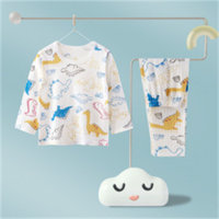 New children's home clothes boneless baby pajamas long sleeve suit  Khaki
