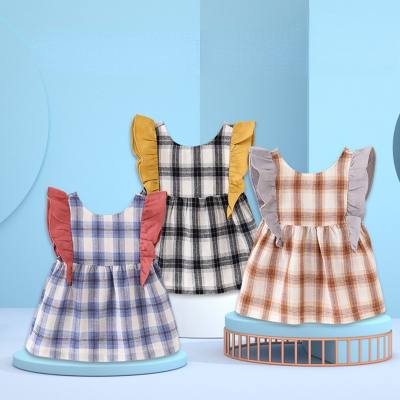 Summer princess dress baby overalls for eating waterproof and anti-dirty children's bibs for meals and drawing aprons polyester-cotton thin
