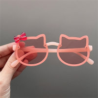 نظارات شمسية على شكل قطة كرتونية للأطفال  أحمر