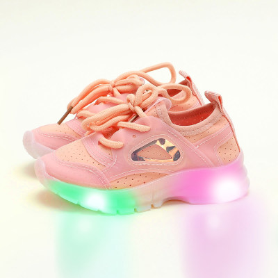 Chaussures de sport luminescentes de couleur unie pour tout-petits