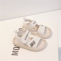 Casual open toe sandals for middle and older children simple beach shoes  Beige