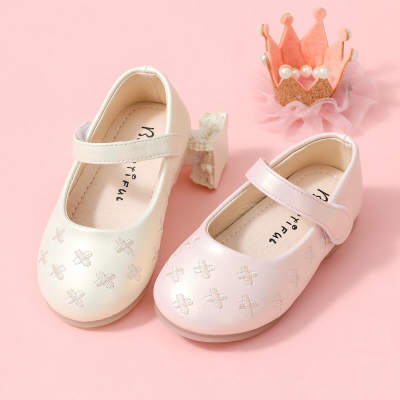 Toddler Girl PU Leather Solid Color Velcro Shoes