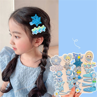 Conjunto de grampos de cabelo infantil de 14 peças, acessórios de cabelo Princesa Elsa