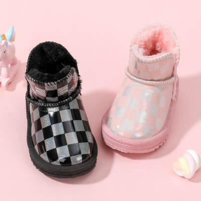 Toddler Girl Plaid Fleece-lined High-top Snow Boots