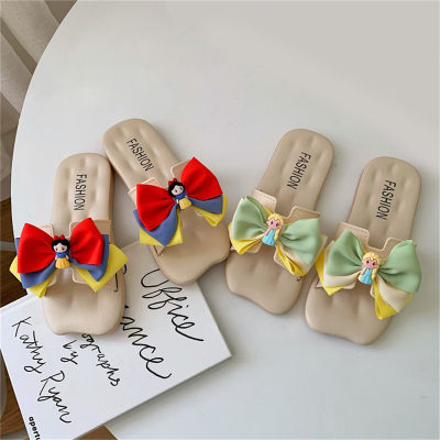 Pantofole di Biancaneve con fiocco colorato per bambini