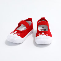 حذاء قماش سهل الارتداء بنمط كرتوني للأطفال الصغار  أحمر