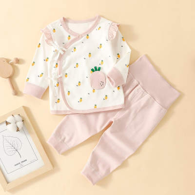 Baby Pineapple Printed Color Block T-shirt & Pants Pajamas