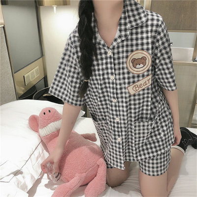 Conjunto de pijama de 2 peças com estampa fina para menina adolescente
