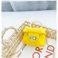 Princess stylish Korean style small Chanel style beautiful bag chain bag  Yellow