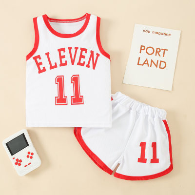 Toddler Boy Letter Print Vest & Shorts