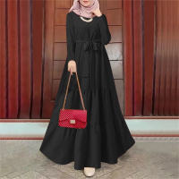 Frauen elegante einfarbig high-end-taille ein kleid  Schwarz