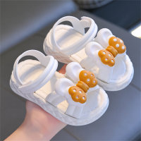 Sandali con fiocco tridimensionale 3D per bambini, scarpe da principessa con suola morbida antiscivolo  bianca