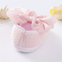 Chaussures de princesse avec nœud en maille pour bébé  Rose