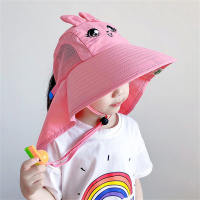 Children's Pure Cotton Solid Color Cartoon Style Bucket Hat  Pink
