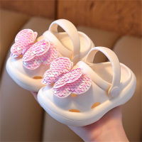 Children's princess style non-slip soft-soled sandals for going out  White