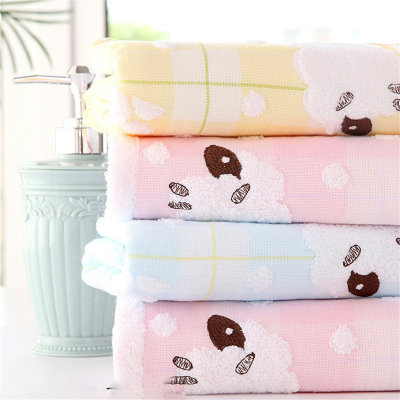 Cotton Sheep Embroidered Gauze Washcloth Towel