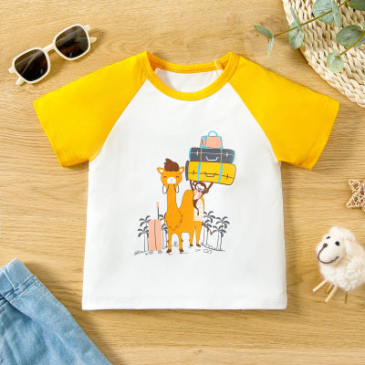 Toddler Clothes Camel Print T-shirt Eid al-Adha Raglan Sleeve T-shirt