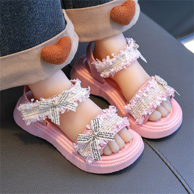 Children's bow lace sandals