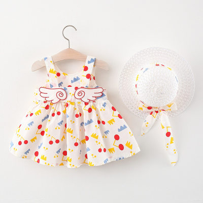 Children's skirt baby girl summer dress sleeveless cute skirt girl summer dress with hat