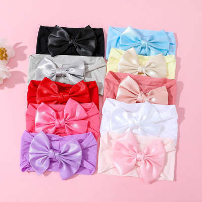 Baby Pure Cotton Solid Color Bowknot Decor Headwrap