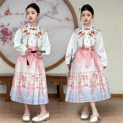 Girls Chinese style horse face skirt