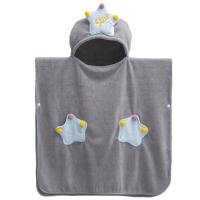 Star style coral fleece children's bath towel hooded cape  Multicolor