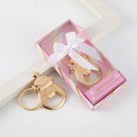 New creative commemorative return gift promotional small gift European and American party birthday small gift bottle keychain bottle opener  Pink