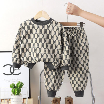 2-Piece Toddler Girl Autumn Casual Letter Print Contrast Color Stitching Long Sleeves Tops & Pants