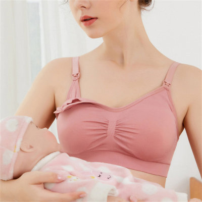 Nursing bra milk pumping hands-free bra postpartum no steel ring thin top buckle hanging breast pump milking underwear